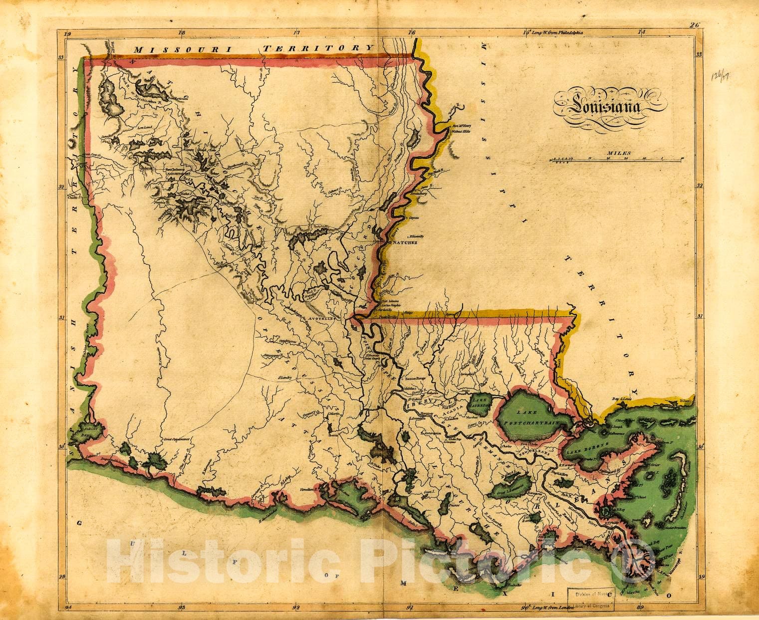 Historic 1814 Map - Louisiana.