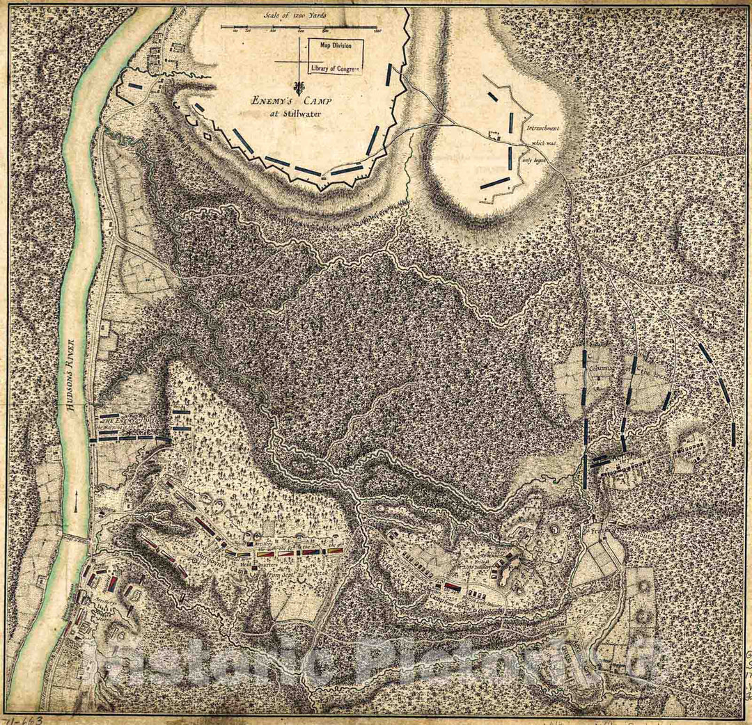Historic 1777 Map - Plan of The Encampment and Position of The Army Un ...
