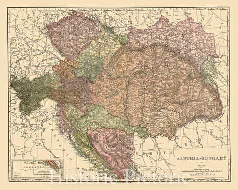 Historic 1906 Map - Austria-Hungary