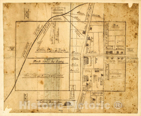 Historic 1807 Map - A Plan of The Section of Land on which The Believers Live in The State of Ohio, Nov. 7th, 1807.
