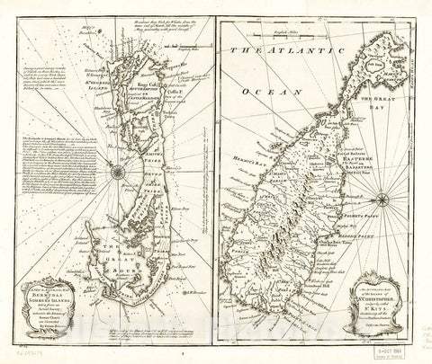 Historic 1752 Map - A New & Accurate map of Bermudas or Sommer's Islands, Taken from an Actual Survey; wherein The Errors of Former Charts are Corrected. an Accurate map of The Island 1