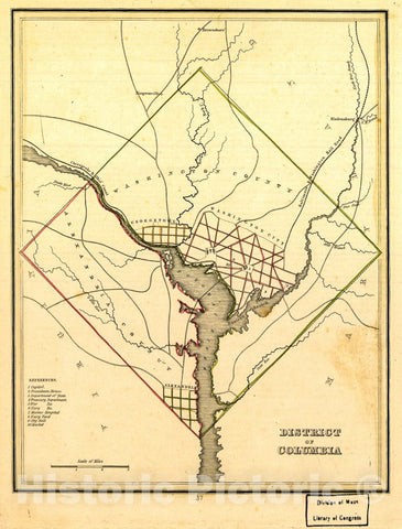 Historic 1835 Map - District of Columbia.