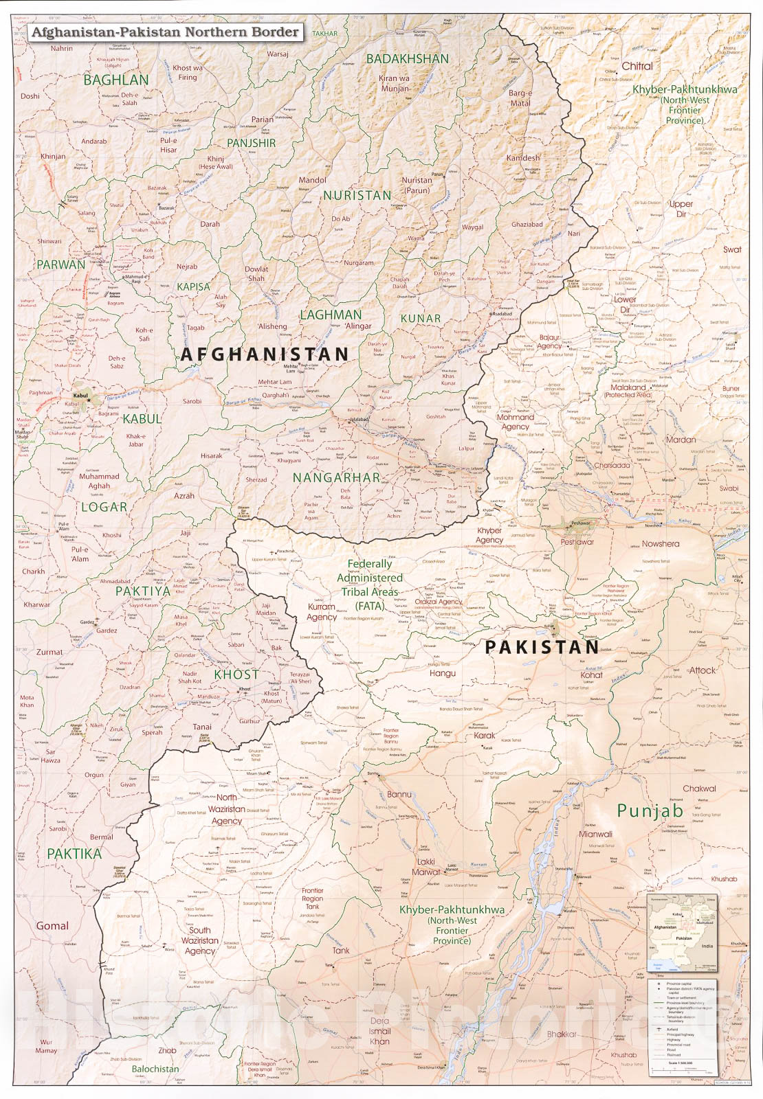 Historic 2010 Map - Afghanistan-Pakistan : Northern Border.