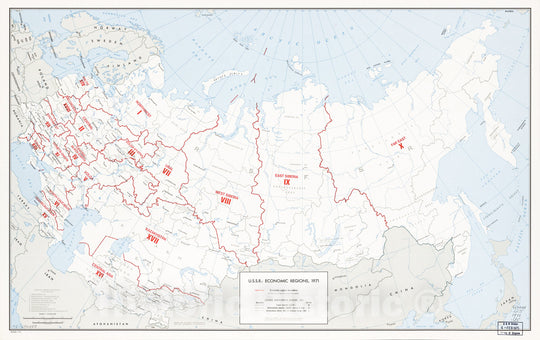 Historic 1971 Map - U.S.S.R, Economic Regions, 1971. 7-71. – Historic ...