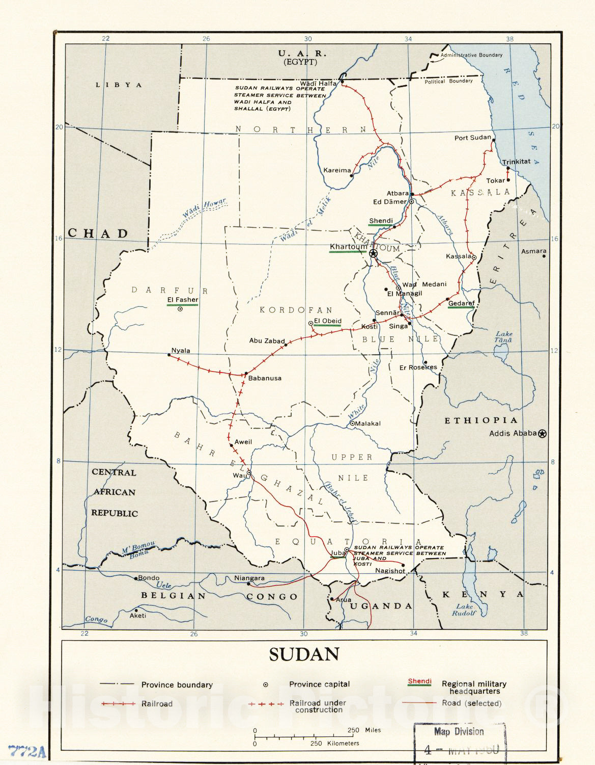 Historic 1960 Map - Sudan.