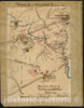 Historic 1861 Map - Skeleton map of Battlefield of Bull Run Virginia : Showing 1st Battle at Blackburn's Ford.