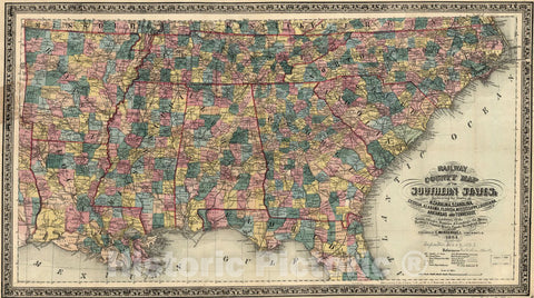 Historic Railroad Map of Arkansas, Louisiana and Mississippi - 1839