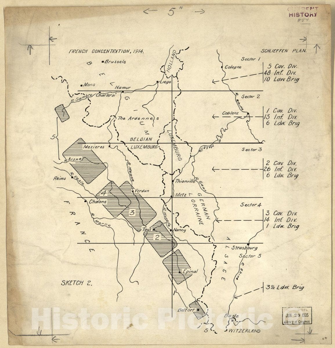 Historic 1916 Map - Tasker Howard Bliss Collection of World War I maps and Other Related Graphic Materials