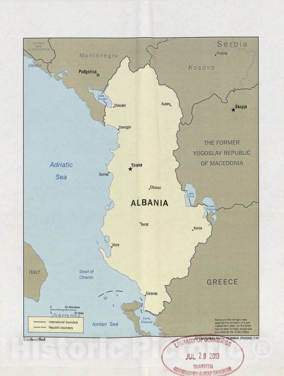 Historic 2000 Map - Albania