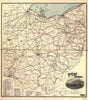 Historic 1898 Map - Railroad map of Ohio published by The State, Prepared Under The Direction of Commissioner of Railroads and telegraphs.