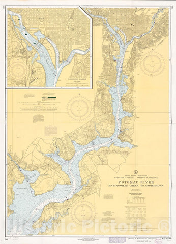 Historic 1968 Map - Potomac River, Mattawoman Creek to Georgetown : United States-East Coast, Maryland-Virginia-District of Columbia.