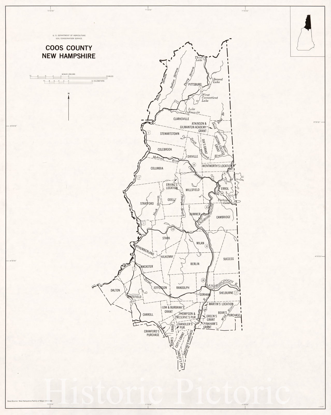 Historic 1979 Map - Coos County, New Hampshire