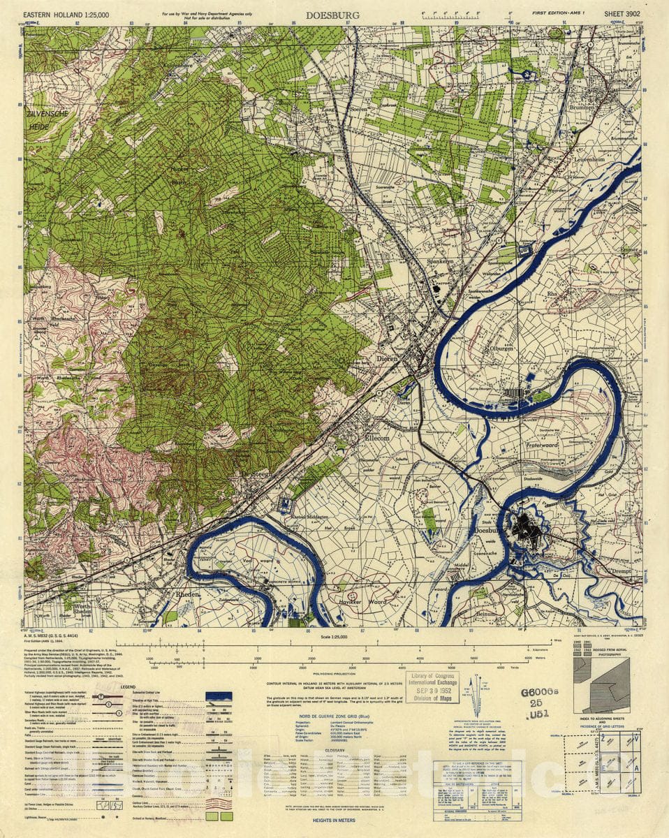 Historic 1944 Map - Eastern Holland 1:25,000