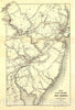 Historic 1869 Map - Map of The Rail Roads of New Jersey, and Parts of adjoining States.