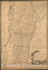 Historic 1796 Map - A Correct map of The State of Vermont : exhibiting The County and Town Lines, Rivers, Lakes, Ponds, Mountains, meetinghouses, Mills, Public Roads