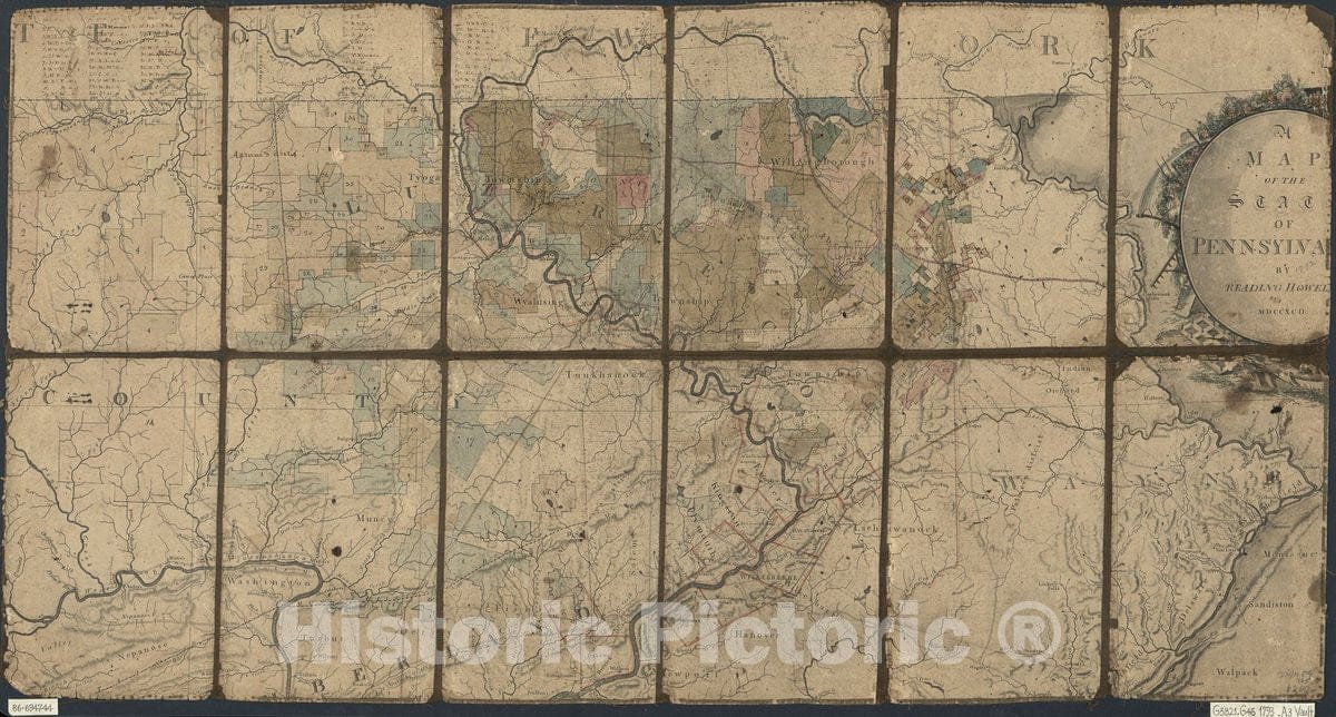Historic 1793 Map - Land Ownership map of The William Bingham Estate in Northwestern Pennsylvania