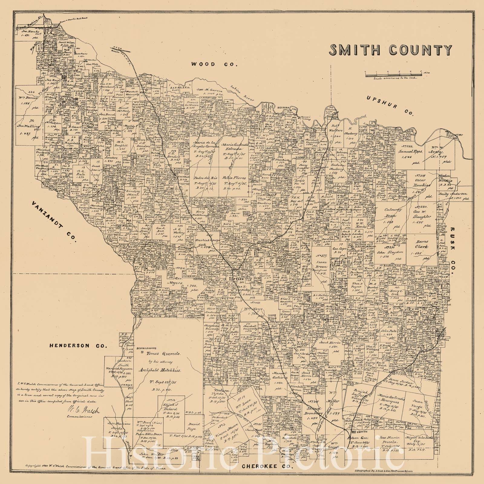 Historic 1880 Map - Smith County.