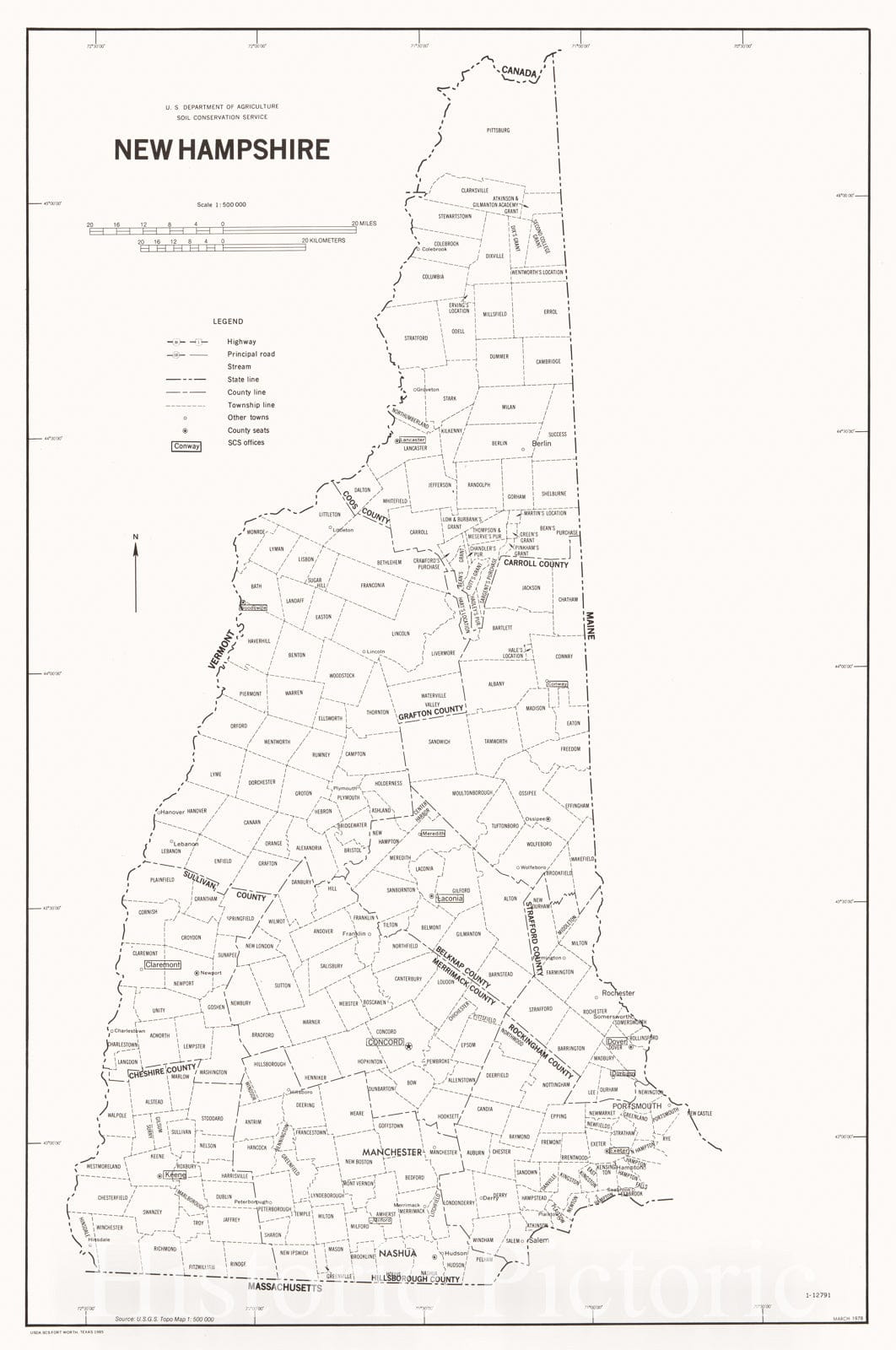 Historic 1978 Map - New Hampshire