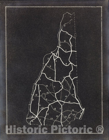 Historic 1927 Map - Collection of maps Relating to Publication of;New Hampshire, a Guide to The Granite State; by Federal Writers' Project of The Works Progress Administration