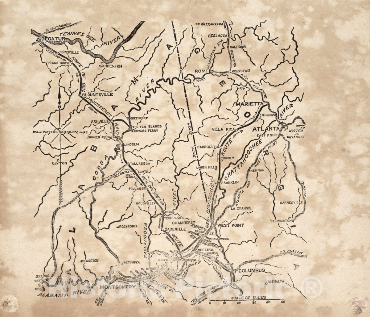 Historic Map - Civil War Proof maps : United States. - Alabama and Georgia