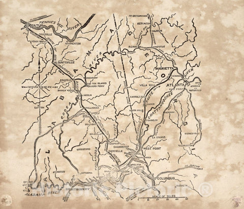 Historic Map - Civil War Proof maps : United States. - Alabama and Georgia