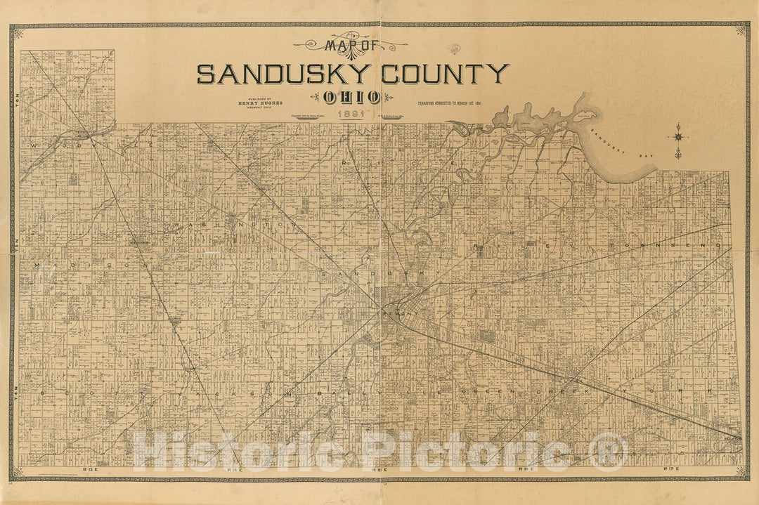 Historic 1891 Map - Map of Sandusky County, Ohio.