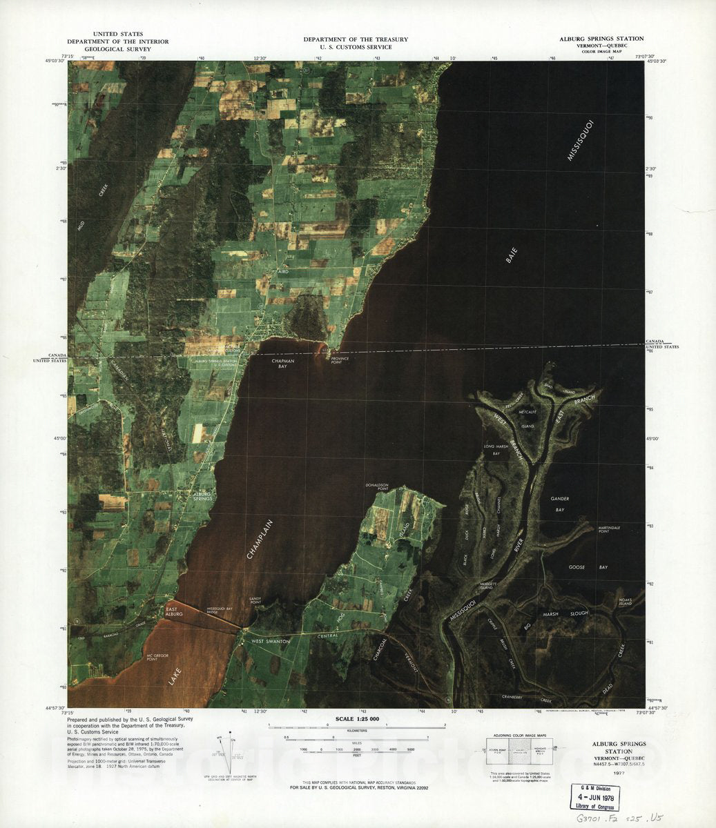 Historic 1978 Map - Color Image map : Ports of Entry, United States-Ca ...