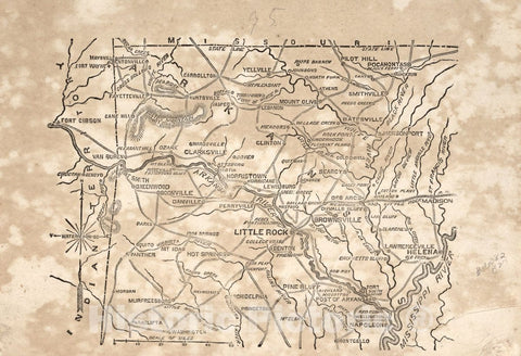 Historic Map - Civil War Proof maps : United States. - Arkansas