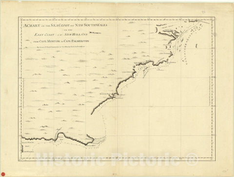 Map : Southeast Coast of Australia 1771, A Chart of part of the sea coast of New South Wales on the east coast of New Holland from Cape Morton to Cape Palmerston