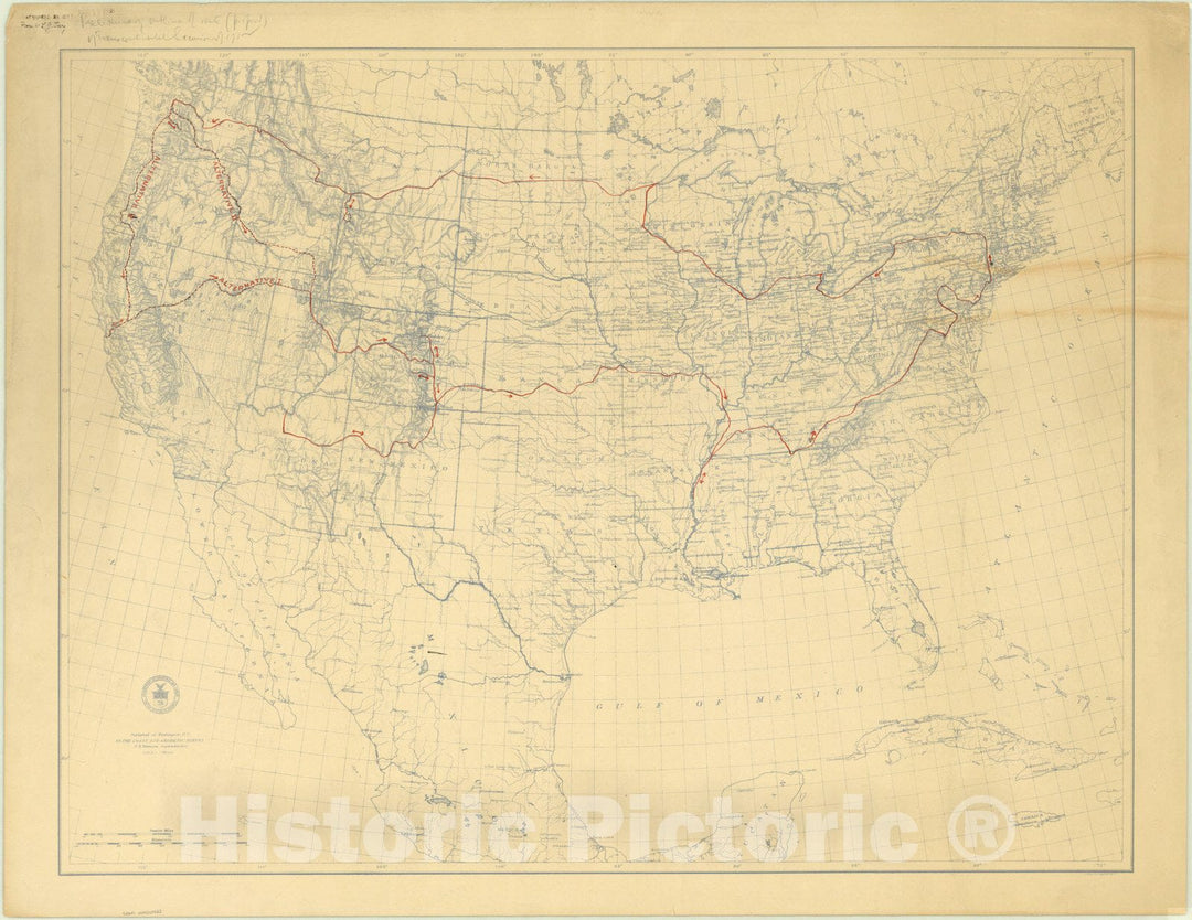 Map : United States 1912, [Preliminary outline of route (proposed) by ...