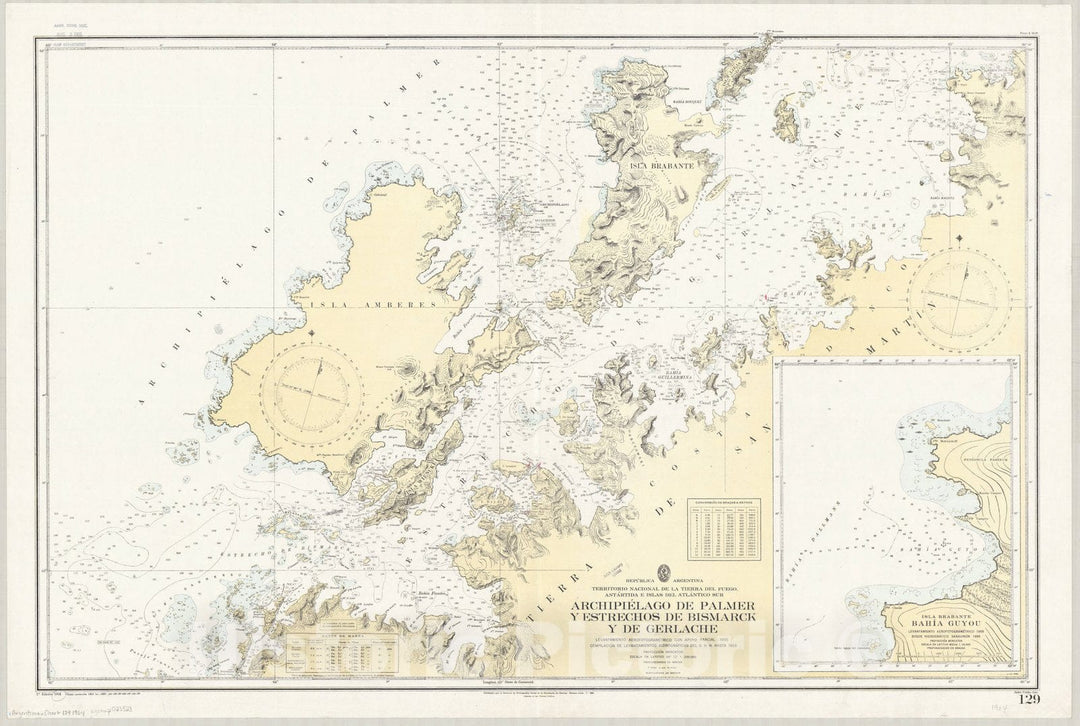 Map : Graham Land 1964, Antique Vintage Reproduction – Historic Pictoric