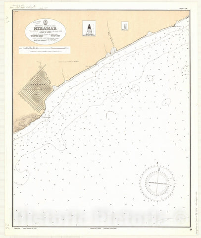 Map : Miramar, Buenos Aires, Argentina 1916, Provincia de Buenos Aires, Miramar , Antique Vintage Reproduction