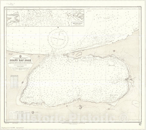Map : San Jose Bay, Argentina 1933, Republica Argentina, Gobernacion del Chubut, Golfo San Jose , Antique Vintage Reproduction