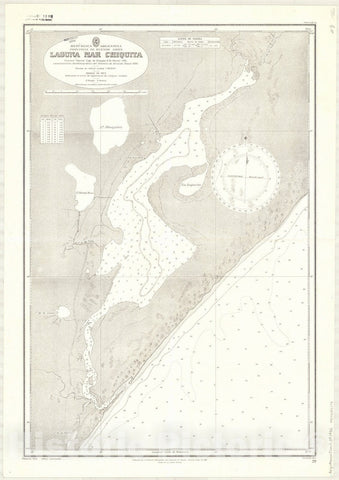 Map : Mar Chiquita, Buenos Aires, Argentina 1932, Republica Argentina, Provincia de Buenos Aires, Laguna mar Chiquita , Antique Vintage Reproduction