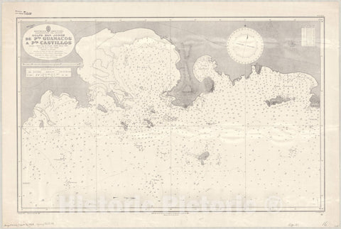 Map : San Jose Bay, Argentina 1928, Republica Argentina, Gobernacion del Chubut, Golfo San Jorge de Pta. Guanacos a Pta. Castillos , Antique Vintage Reproduction