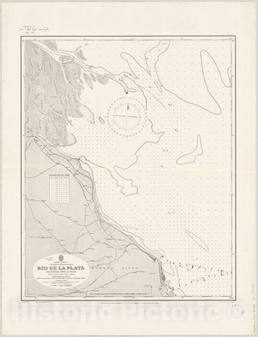 Map : Rio de la Plata, Argentina 1925, Captial Federal y Provincia de Buenos Aires, Rio de la Plata, de Buenos Aires al Tigre , Antique Vintage Reproduction
