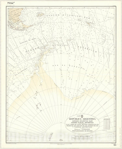 Map : Argentina coast 1942, Antique Vintage Reproduction
