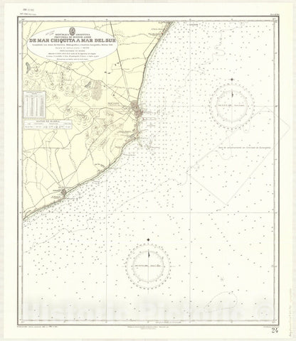 Map : Mar del Plata, Argentina 1961, Republica Argentina, Provincia de Buenos Aires, de Mar Chiquita a Mar del Sur , Antique Vintage Reproduction
