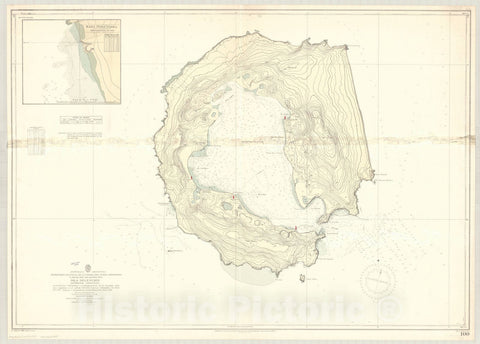 Map : Deception Island, Antarctica 1968, Republica Argentina, Territorio Nacional de la Tierra del Fuego, Antartida Argentina , Antique Vintage Reproduction