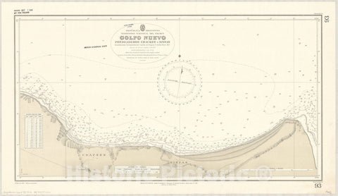 Map : New Gulf, Argentina 1946, Republica Argentina, Territorio Nacional del Chubut, Golfo Nuevo, fondeaderos Cracker y Ninfas , Antique Vintage Reproduction