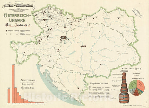 Map : Austria 1913 15, Antique Vintage Reproduction
