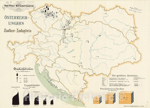 Map : Austria 1913 16, Antique Vintage Reproduction
