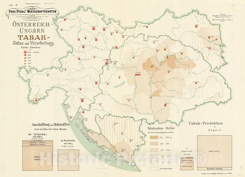Map : Austria 1913 17, Antique Vintage Reproduction
