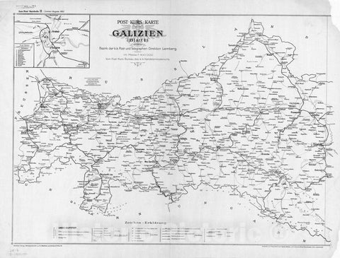 Map : Austria and Switzerland 1913 3, Post-Kurs Karte von Oesterreich unter der Enns , Antique Vintage Reproduction