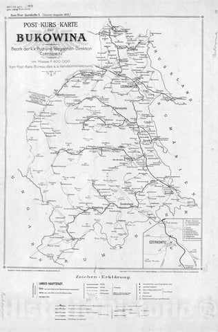 Map : Austria and Switzerland 1913 10, Post-Kurs Karte von Oesterreich unter der Enns , Antique Vintage Reproduction