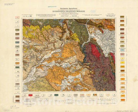 Map : Austria 1912- 1, Geologische Spezialkarte der Republik Osterreich , Antique Vintage Reproduction