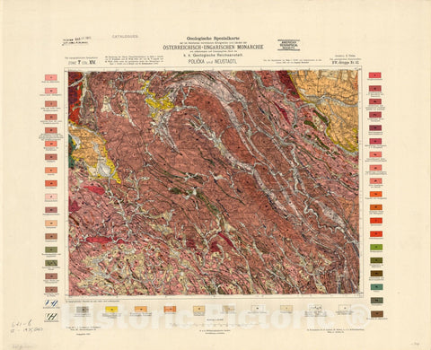 Map : Austria 1912- 12, Geologische Spezialkarte der Republik Osterreich , Antique Vintage Reproduction