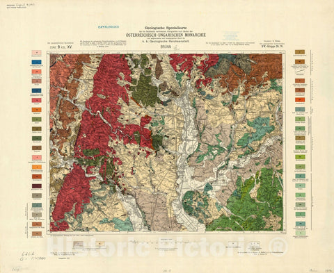 Map : Austria 1912- 19, Geologische Spezialkarte der Republik Osterreich , Antique Vintage Reproduction
