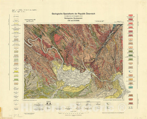 Map : Austria 1912- 20, Geologische Spezialkarte der Republik Osterreich , Antique Vintage Reproduction
