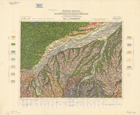 Map : Austria 1912- 21, Geologische Spezialkarte der Republik Osterreich , Antique Vintage Reproduction